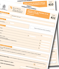Proyecto de Orden que aprueba los modelos 410 y 411 de autoliquidación y pago a cuenta del Impuesto sobre los Depósitos en las Entidades de Crédito