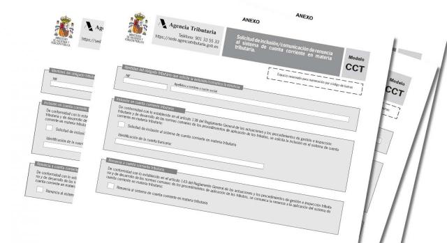 Modelo de solicitud y comunicación al sistema de CCT. Imagen del anexo del modelo