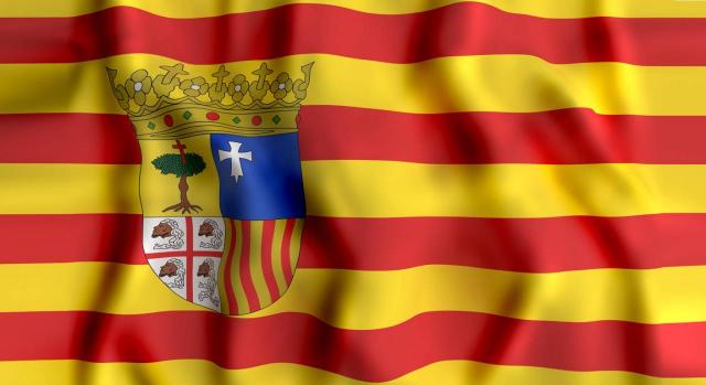 Aragón amplia nuevamente la presentación y pago de impuestos durante la desescalada. Imagen de la bandera de Aragón