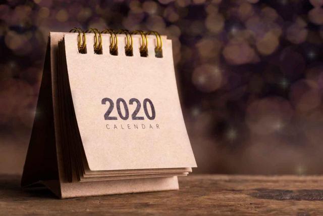 Calendario del contribuyente Imagen de un calendario 2020 para el contribuyente