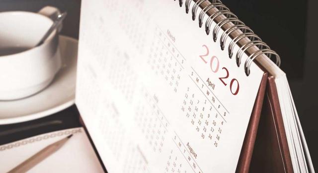 Calendario de sobremesa del año 2020