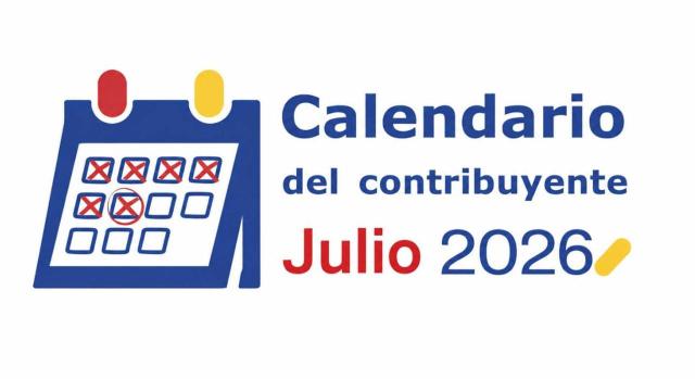 Calendario del contribuyente: Julio 2026 Calendario del contribuyente: Julio 2026. Imagen del calendario del contribuyente de julio i2026
