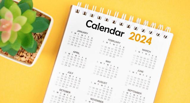 Publicado para 2024 el calendario de días inhábiles en el ámbito de la Administración General del Estado. Imagen del calendario de 2024