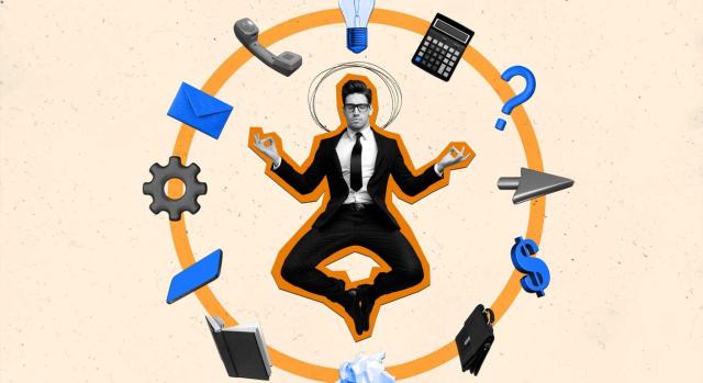 IP exención participaciones: persona contratada para gestionar el arrendamiento de inmuebles es también administrador en otra sociedad IP exención de participaciones en entidades: la persona contratada a jornada completa ejerce también como administrador en otra sociedad distinta. Imagen de un collage en el que está en el centro un chico rodeado de multitareas