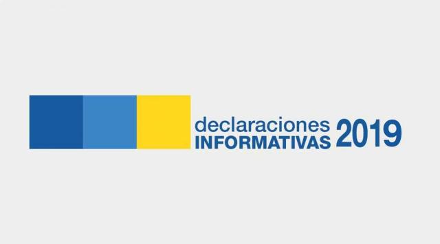 Imagen con el texto declaraciones informativas 2019