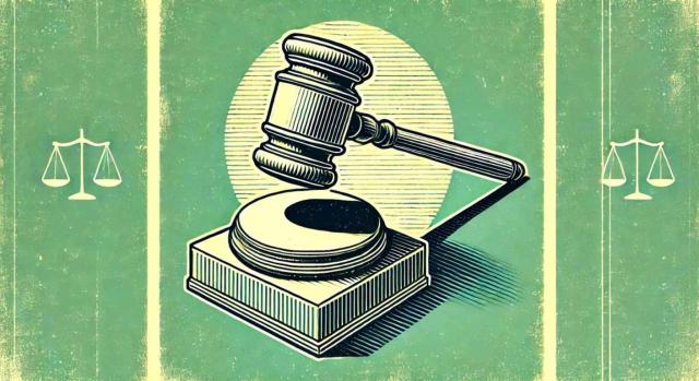 Una promotora inmobiliaria que sufre numerosas expropiaciones de terrenos afectos a su actividad ha de incluirlas en el cálculo de la prorrata de IVA. Imagen del dibujo de un mazo sobre un fondo verde con balanzas