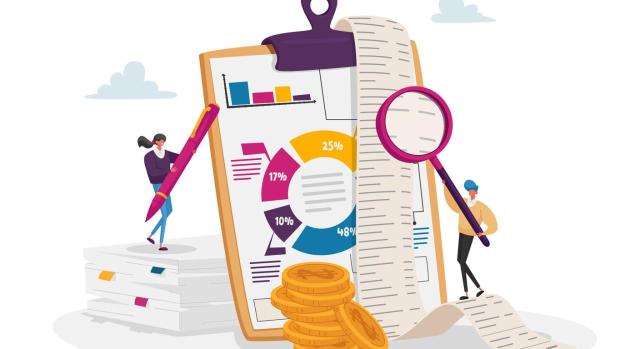 Información a suministrar por las Corporaciones Locales relativa al esfuerzo fiscal de 2023 Información a suministrar por las Corporaciones Locales relativa al esfuerzo fiscal de 2023. Imagen de personajes de contadores diminutos en enorme clip Board llenando datos de contabilidad y gráficos