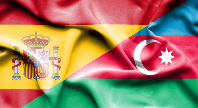 Banderas de España y Azerbaiyan