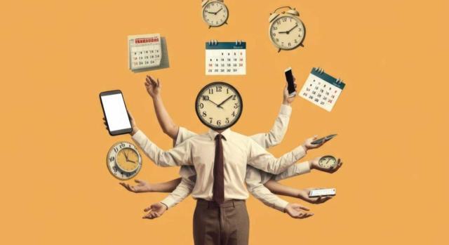 Impatriados: aplicación del régimen aun cuando se tengan dos relaciones laborales en España Obtener rendimientos del trabajo de dos relaciones laborales por cuenta ajena en España no impide aplicar el régimen especial de trabajadores desplazados. Imagen de la figura de un hombre en la que le rodea por su cabeza relojes y calendarios