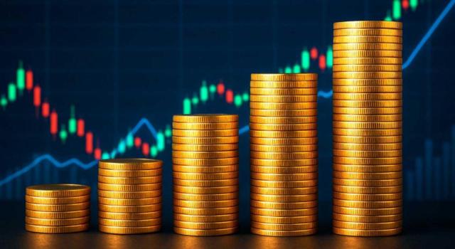Las comisiones por las transferencias de las rentas generadas por las Letras del Tesoro son gastos deducibles en IRPF. Gráfico hecho de monedas