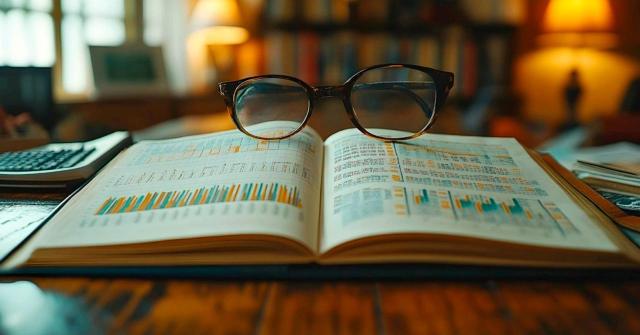 Es válido el requerimiento de información sobre los socios de una sociedad a través de su Libro Registro de Socios realizado por la Administración Tributaria. Imagen de un libro con gráficas en el que hay encima unas gafas