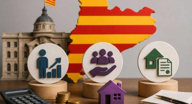 Cataluña aprueba nuevas medidas fiscales en tributos cedidos: novedades en IRPF, ISD e ITPAJD Cataluña aprueba nuevas medidas fiscales en tributos cedidos: novedades en IRPF, ISD e ITPAJD. Imagen mapa de cataluña sobre un escritorio