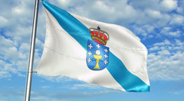 Aprobadas en Galicia las leyes de Presupuestos Generales y de medidas fiscales y administrativas para 2023. Imagen de la bandera de Galicia