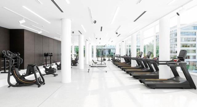 DGT: Base imponible del ICIO por las reformas en un gimnasio. Interior de un gimnasio moderno con máquinas