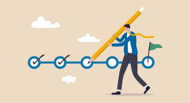 La AN confirma la valoración de la Inspección que sigue las recomendaciones de la OCDE de precios de transferencia y estima concluido el procedimiento de inspección en plazo a pesar de la omisión de los intereses de demora en la liquidación. Imagen del dibujo de hombre con un lápiz señalando con ticks el seguimiento de sus proyectos