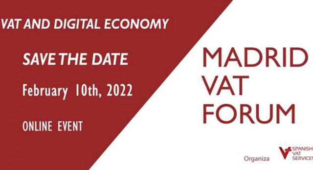 Un año más el CEF y UDIMA acude “virtualmente” al Madrid Vat Forum 2022 “VAT and the digital economy”. Imagen del logo de la invitación